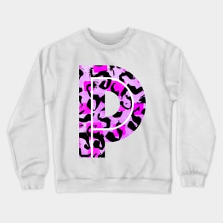 Letter P Watercolour Leopard Print Alphabet Crewneck Sweatshirt